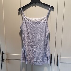 Maurices Light Lavender Crinkle Lace-Trim Camisole